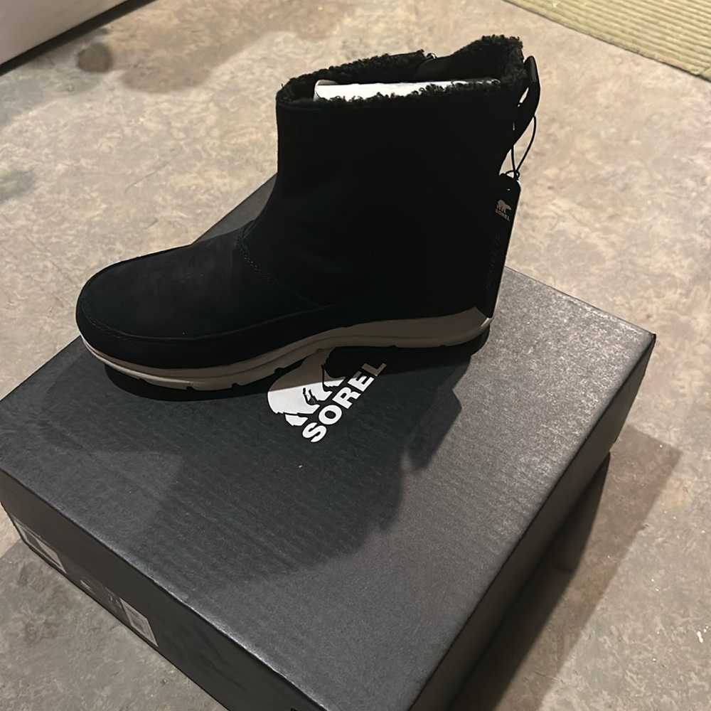 Sorel boots. Black suede. Brand new in box. Size 7.5